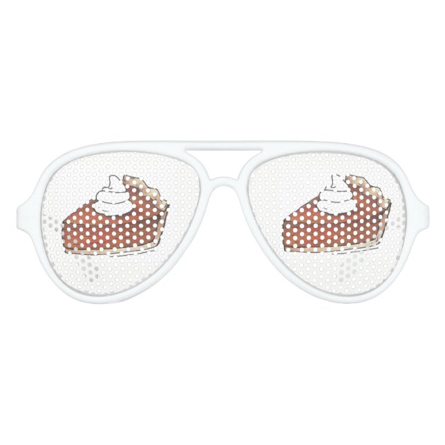 Classic Pumpkin Pie Slice Thanksgiving Dinner Food Aviator Sunglasses (Front)