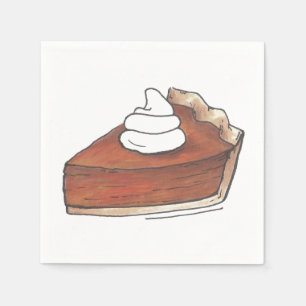 Classic Pumpkin Pie Slice Thanksgiving Dinner Food Napkin