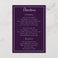 Classic Purple and Silver Wedding Directions