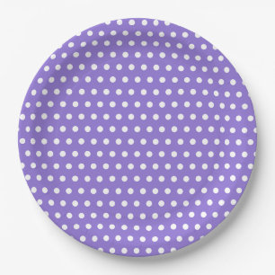 Classic Purple and White Polka Dot Party Paper Plate