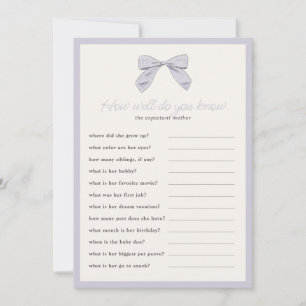 Classic Purple Bow How well do you know game card