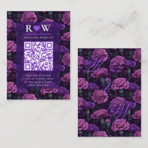 Classic Purple Carnation Accent Vintage Wedding Enclosure Card