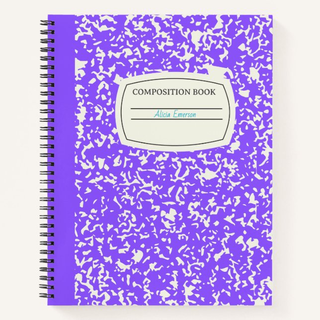 Classic Purple Customisable Composition  Notebook (Front)