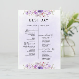 Classic Purple Floral Wedding Programs Programme