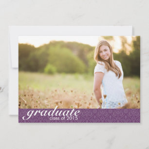 Classic Purple Graduation Announcement - Invite