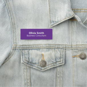 Classic Purple Pin Magnetic Badges Name Tags