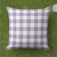 Classic Purple White Gingham Plaid Check