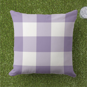 Classic Purple White Large Gingham Check Cushion