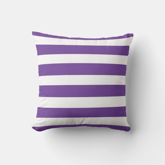 Classic purple white strips cushion (Front)