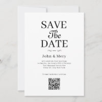 Classic QR Code Photo Wedding Save The Date