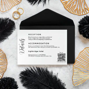 Classic QR Code Wedding Details Enclosure Card