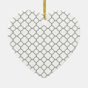 Classic Quatrefoil Pattern Ceramic Tree Decoration