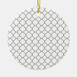 Classic Quatrefoil Pattern Ceramic Tree Decoration