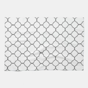 Classic Quatrefoil Pattern Tea Towel