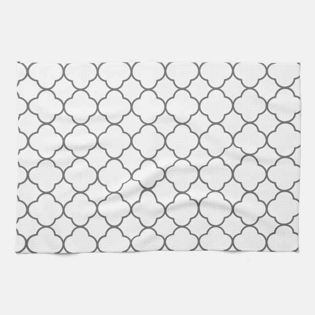 Classic Quatrefoil Pattern Tea Towel (Horizontal)