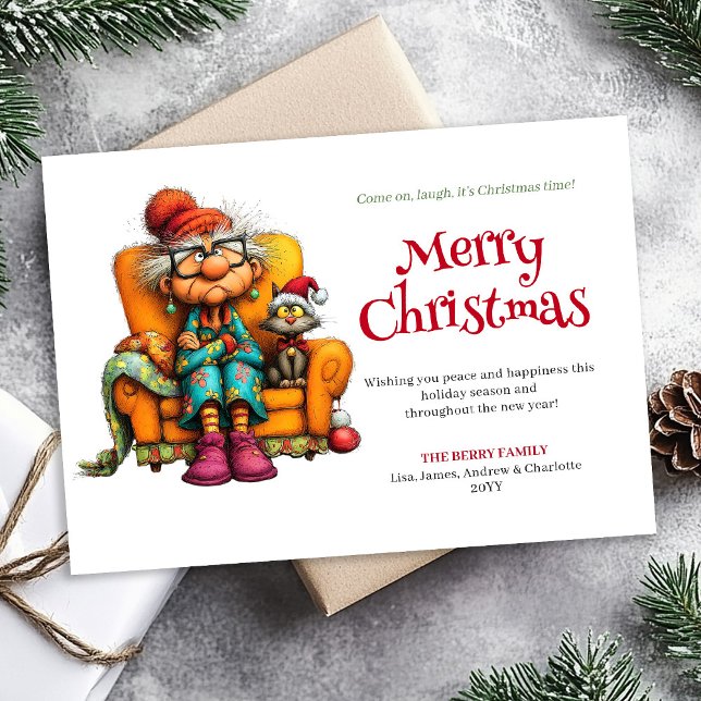 Classic Quirky Woman Cartoon Christmas Humor Cards (Classic Quirky Woman Cartoon Christmas Humor Greeting Card

)