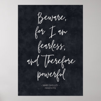 Classic Quote from Mary Shelley's Frankenstein Poster