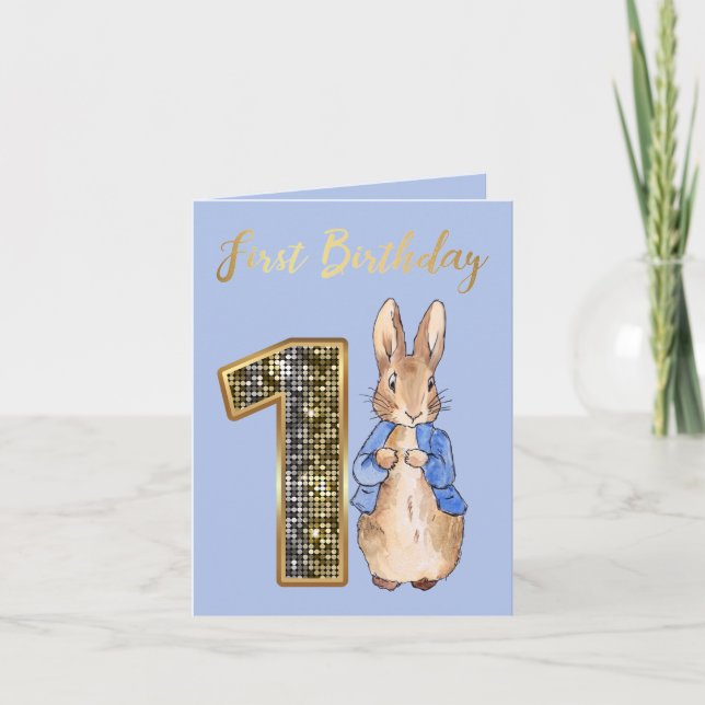 Classic Rabbit 1st Birthday Invitation (Front)