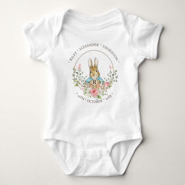 Classic Rabbit Birthday Baby Bodysuit (Front)