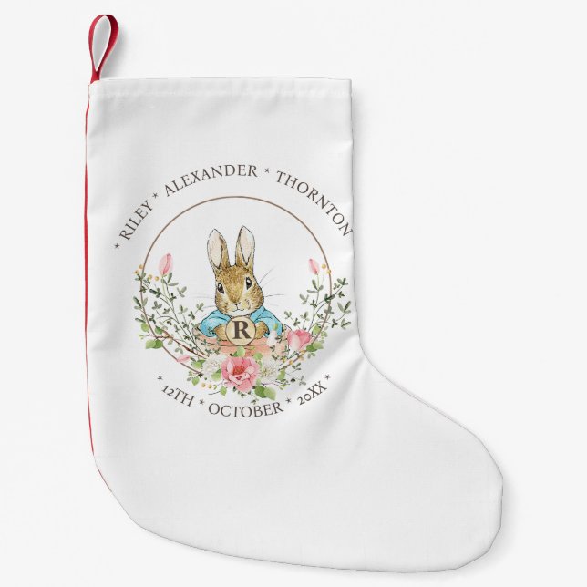 Classic Rabbit Birthday Small Christmas Stocking (Front)