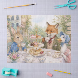 Classic Rabbit Duck Fox Afternoon Tea Time Tissue Paper