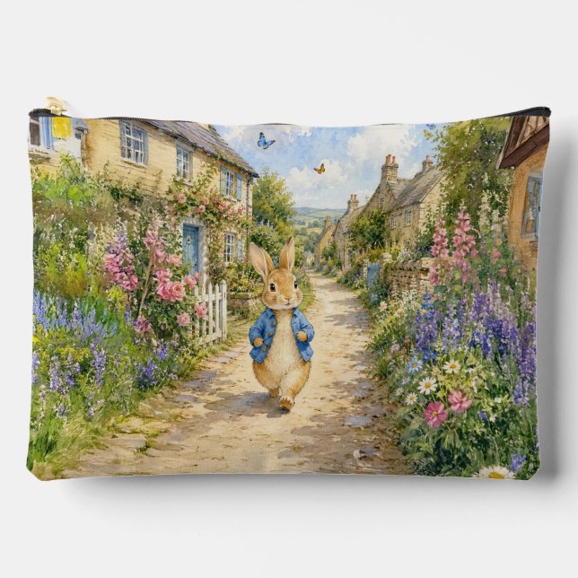 Classic Rabbit English Country town Accessory Pouch (Front)