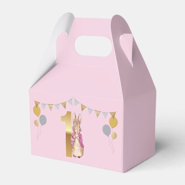 Classic Rabbit First birthday Favour Box (Front Side)