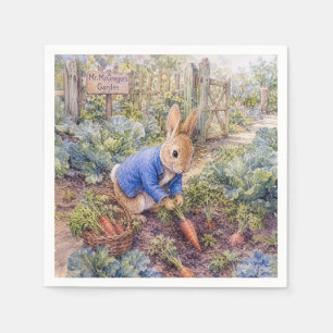 Classic Rabbit Gathering Carrots Napkin
