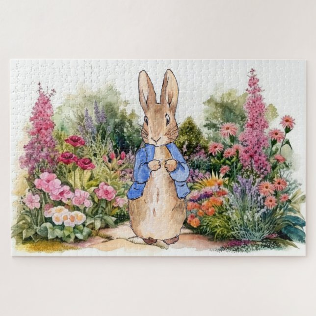 Classic Rabbit in his garden Jigsaw Puzzle (Horizontal)
