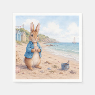 Classic Rabbit on a sandy beach Napkin