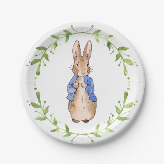 Classic Rabbit party design Paper Plate (Front)