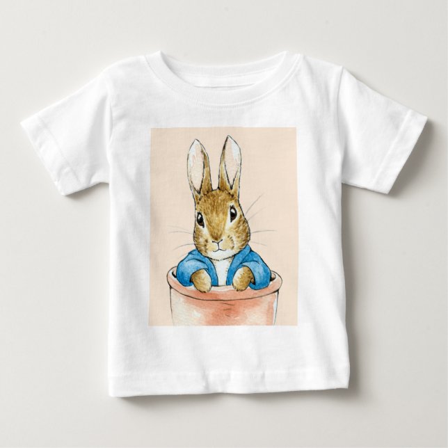 Classic rabbit terracotta plant pot  baby T-Shirt (Front)