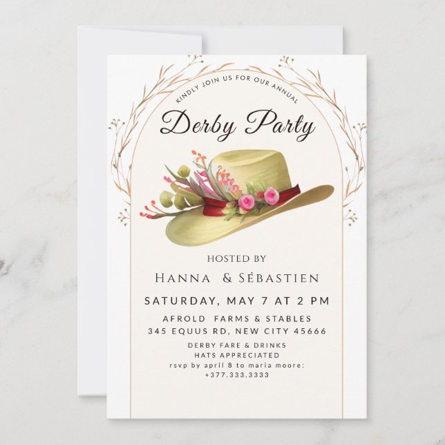 Classic Race Day Celebration Invitation (Front)