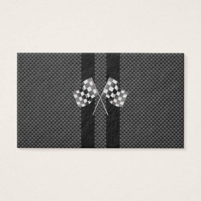Classic Racing Flags Stripes in Carbon Fibre Style (Front)