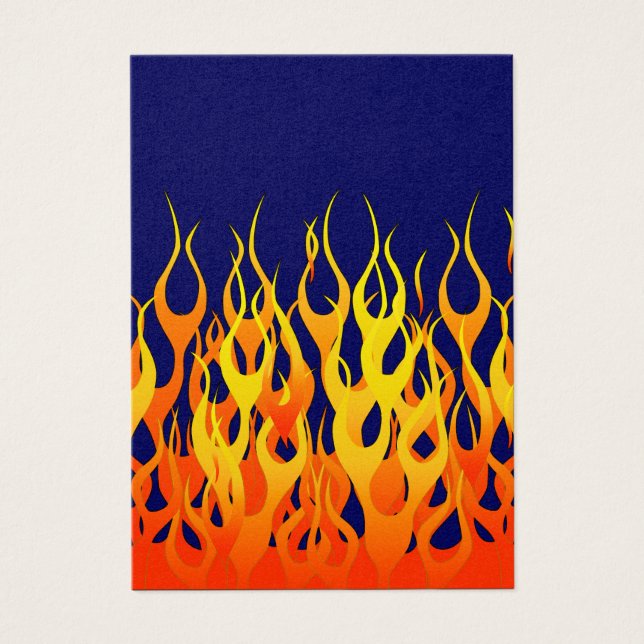 Classic Racing Flames Fire on Navy Blue (Front)