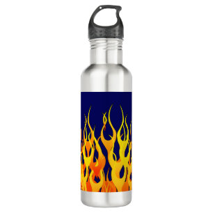Classic Racing Flames Fire on Navy Blue 710 Ml Water Bottle