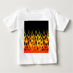 Classic Racing Flames on Solid Black Baby T-Shirt
