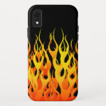 Classic Racing Flames Pin Stripes on Black Case-Mate iPhone Case<br><div class="desc">Racy automotive orange on black pin stripe flames graphic design decor that can always make for a great custom gift for yourself or for someone special on your list, these are sure to make an impression on any festive occasions. Email us using the "Ask this Designer" email link below for...</div>
