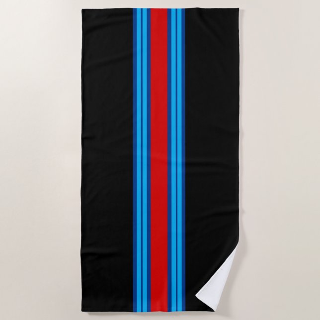 Classic Racing Stripe Beach Towel (Front)