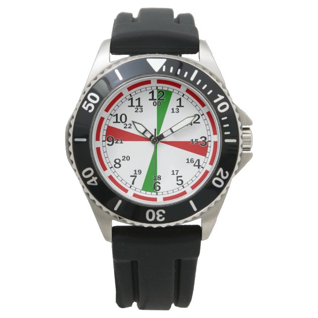 Classic Radio Room Clock Distress Signal Markers Watch (Front)