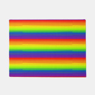 Classic Rainbow Flag Colours Marker Style Gay Doormat