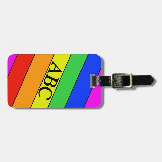 Classic Rainbow Striped Pattern Luggage Tag (Front Horizontal)