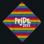 Classic Rainbow Stripes Pride 2023 Bandana<br><div class="desc">This bandanna features classic rainbow. The text,  'PRIDE 20xx',  can be personalised.</div>