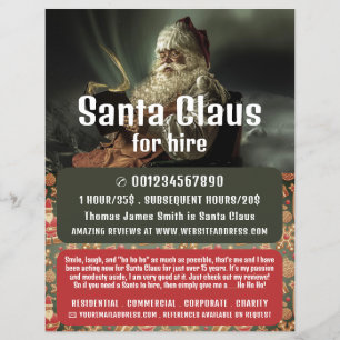 Classic Reading Santa, Santa Claus Entertainer Flyer