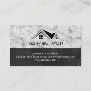 Classic Real Estate Logo Marble Stone Business Card