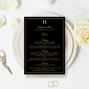 Classic Real Foil Pressed Wedding Menu Cards