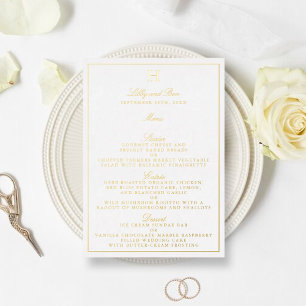 Classic Real Foil Pressed Wedding Menu Cards