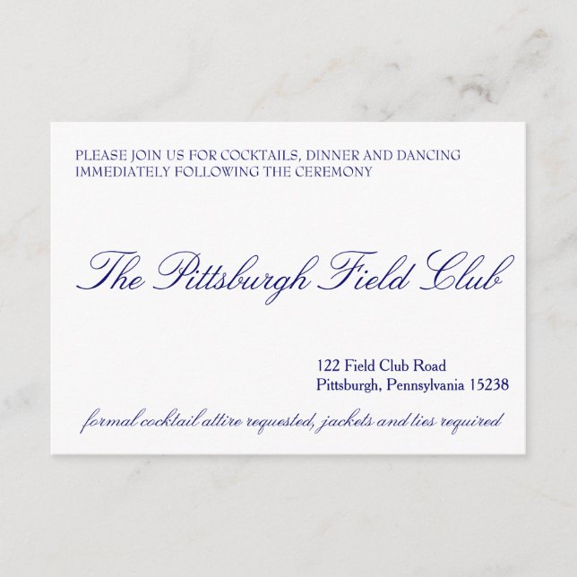 Classic Reception Card (Front)