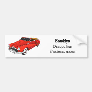 Classic red 1948 automobile bumper sticker