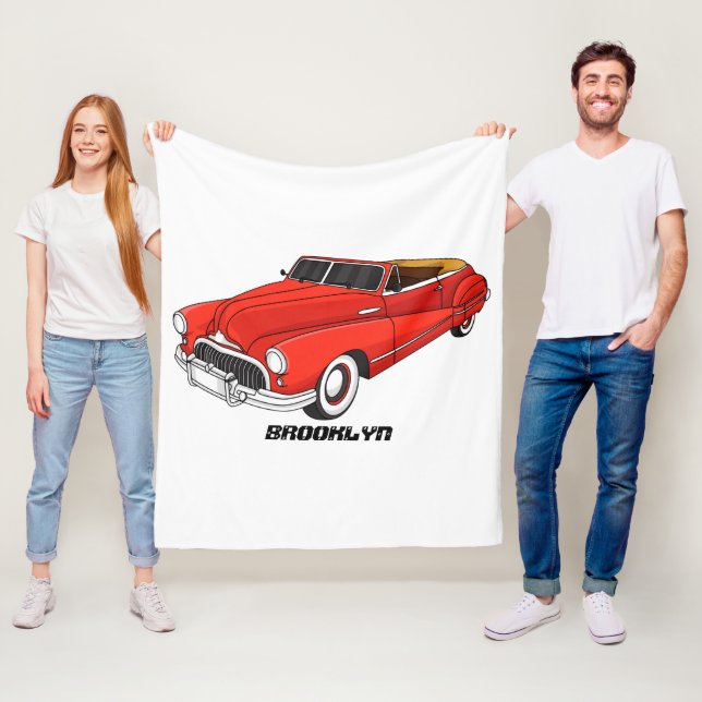 Classic red 1948 automobile  fleece blanket (In Situ)